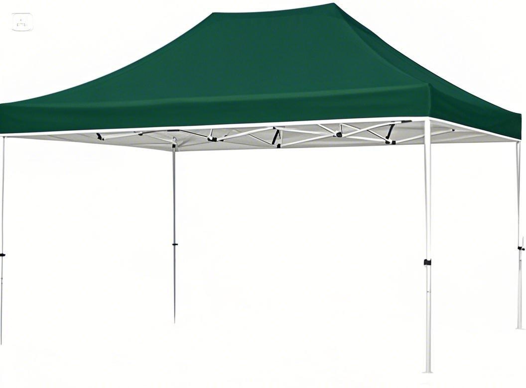 DGCANOPY 10x15ft Instant Canopy, Portable Outdoor Canopy Instant Tent, Commercial Shade Canopy with Wheeled Carry Bag, 4 weight bags, Steel frame, White