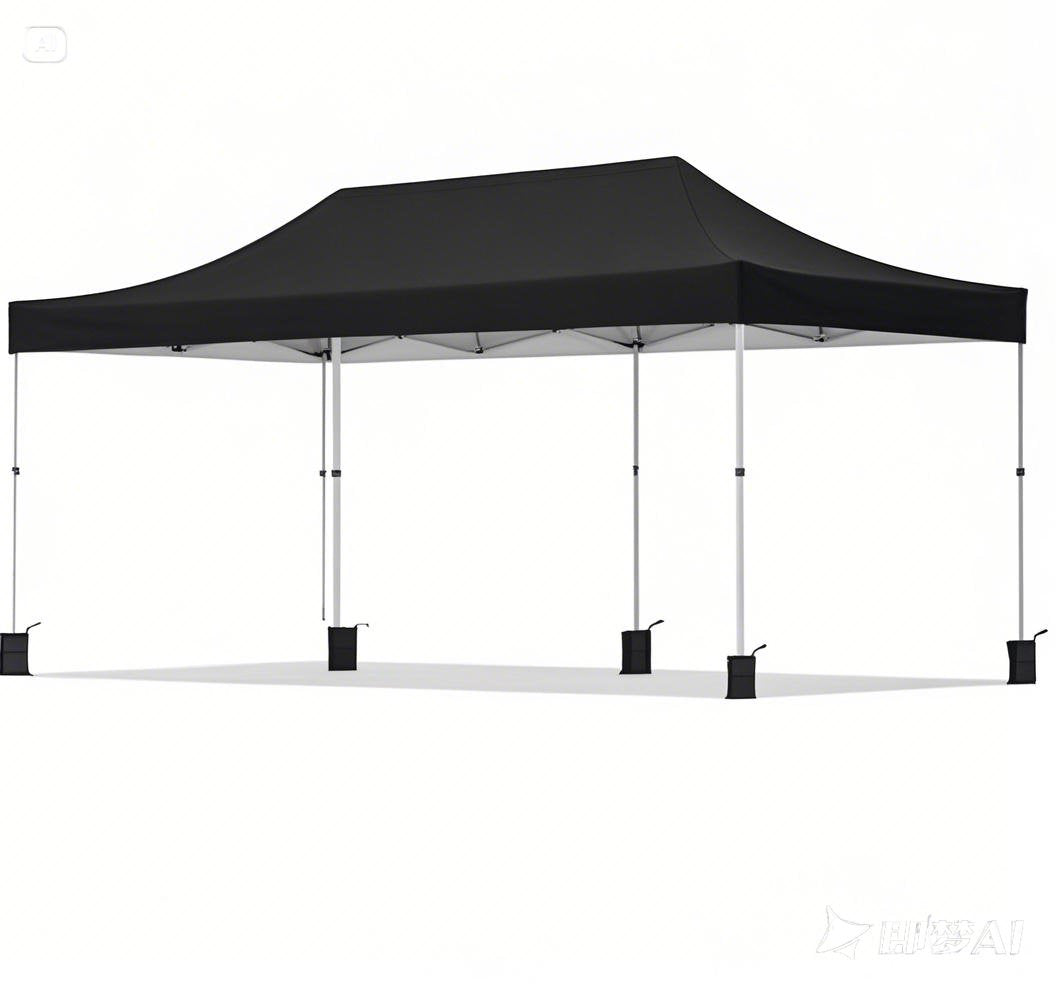 DGCANOPY 10x20ft Instant Canopy, Portable Outdoor Canopy Instant Tent, Commercial Shade Canopy with Wheeled Carry Bag, Steel frame, White