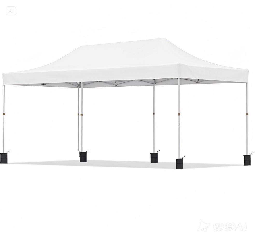 DGCANOPY 10x20ft Instant Canopy, Portable Outdoor Canopy Instant Tent, Commercial Shade Canopy with Wheeled Carry Bag, Steel frame, White