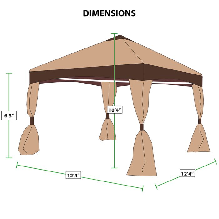 DGCANOPY Garden Party 13X13 Canopy(Stone/Caramel)