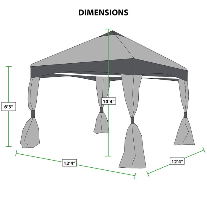 DGCANOPY Garden Party 13X13 Canopy(Stone/Caramel)