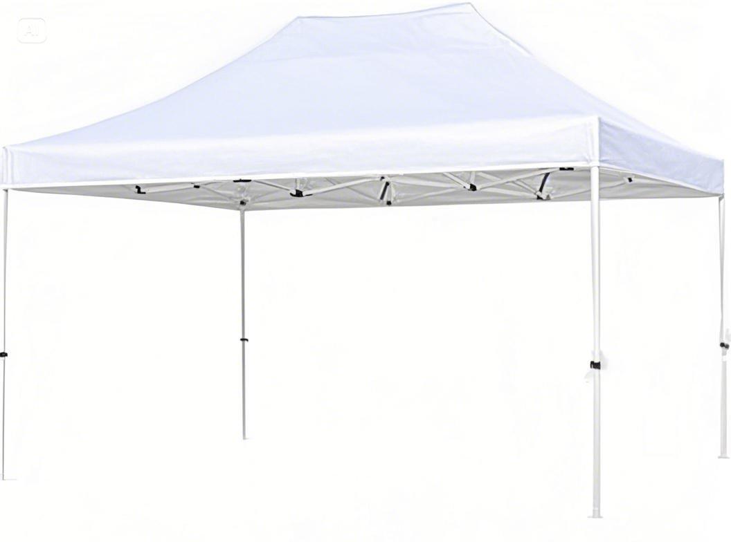 DGCANOPY 10x15ft Instant Canopy, Portable Outdoor Canopy Instant Tent, Commercial Shade Canopy with Wheeled Carry Bag, 4 weight bags, Steel frame, White
