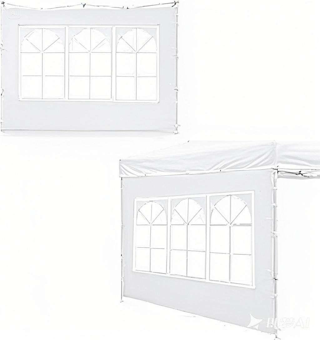 DGCANOPY Side Wall with Window for 10x10 Canopy Frame, a set, 4 Pcs Sunwalls,White