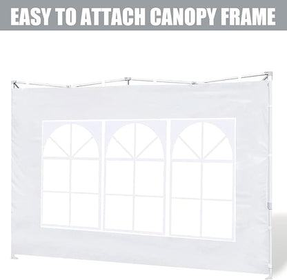 DGCANOPY Side Wall with Window for 10x10 Canopy Frame, a set, 4 Pcs Sunwalls，White