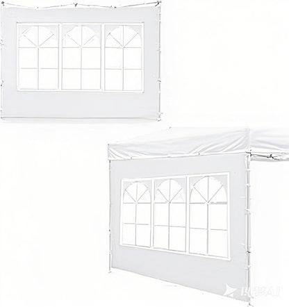 DGCANOPY Side Wall with Window for 10x10 Canopy Frame, a set, 4 Pcs Sunwalls，White